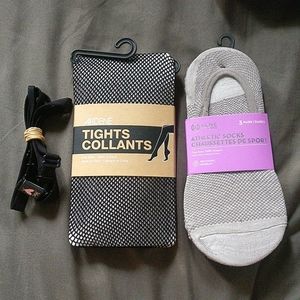 Fwp Bundle of Fishnet tights and athletic socks